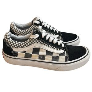 Vans Old Skool Black White Checkerboard Lace Up Sneakers Womens SZ 6.5 Mens SZ 5